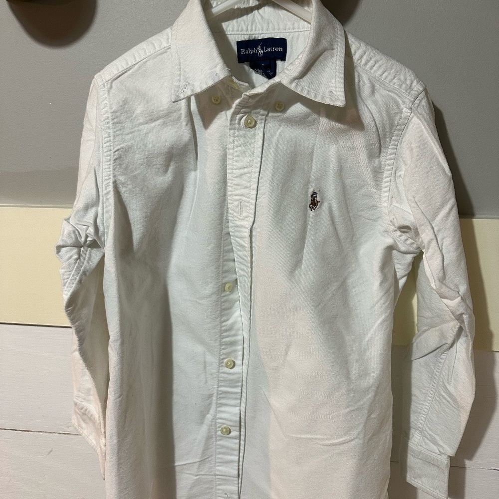 Boys Ralph Lauren White Oxford Shirt